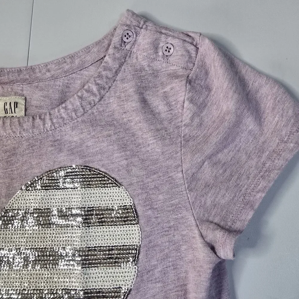 Gap Kids Sequin‎ Heart Dress Kids XL 12 Purple Americana Patriotic Preppy